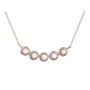 Collar con amatista violeta, en plata 925 rodiada, longitud 42 + 3 cm
