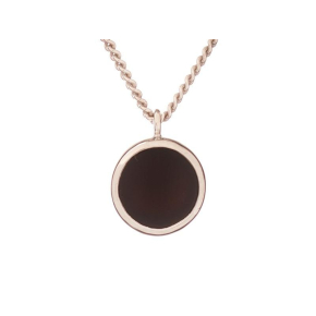 Colier cu onix negru natural, din argint 925 placat cu rodiu, lungime 42 + 3 cm