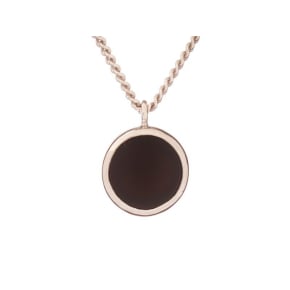 Collier avec onyx noir naturel, en argent rhodié 925, longueur 42 + 3 cm
