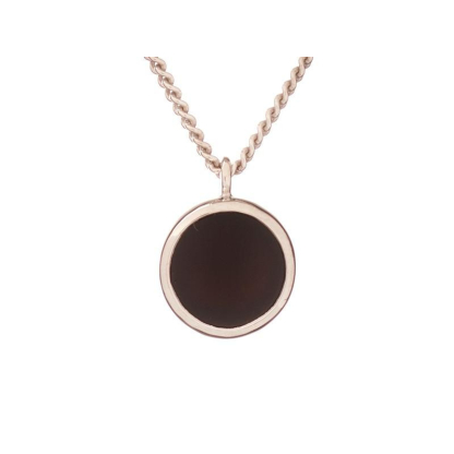 Collar con ónix negro natural, en plata 925 rodiada, largo 42 + 3 cm