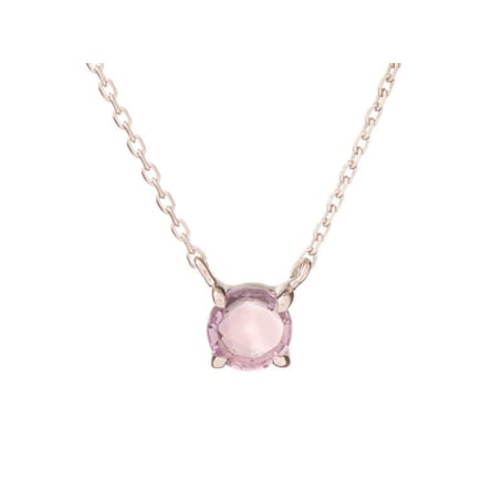 Colier cu ametist violet, din argint 925 rodiu, lungime 42 + 3 cm