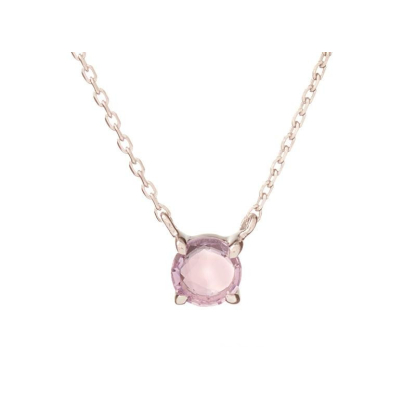 Collar con amatista violeta, en plata 925 rodiada, longitud 42 + 3 cm