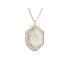 Collana con prehnite verde naturale, in argento 925 rodiato, lunghezza 42+3 cm