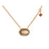 Collier avec quartz fumé et grenat, en argent doré 925, longueur 42 + 3 cm