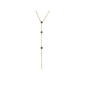 Doğal mavi lapis lazuli kolye, 925 altın gümüş, uzunluk 42 + 3 cm