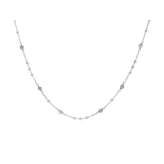 Necklace with natural blue...