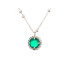Collar circular con ónix verde natural, plata 925 rodiada, 40 + 3 cm