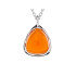 Collana triangolo con corniola arancione naturale, argento 925 rodiato, 42+3 cm