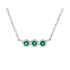Halsketting met ronde natuurlijke groene onyx, in gerhodineerd zilver 925, lengte 40 + 3 cm