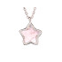 Collar de estrella con cuarzo rosa natural, plata 925 rodiada, 40 + 3 cm
