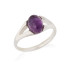 Ring with natural purple amethyst, in rhodium-plated silver 925