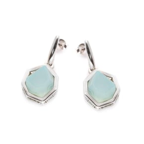 Ohrhänger mit naturgefärbtem Aqua-Achat, 925er Silber