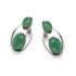 Boucles d'oreilles avec agate verte teintée naturelle, en argent rhodié 925