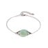 Armband mit ovalem, naturgefärbtem Aquaachat, 925er Silber, Länge 16+3 cm
