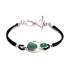 Pulseira com ágata oval tingida de verde, prata 925 banhada a ródio, comprimento 16,5+3 cm