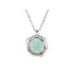 Halskette mit naturgefärbtem Aqua-Achat, rhodiniertes Silber 925, Länge 42 + 3 cm