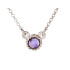 Collier ronde avec améthyste violette, en argent rhodié 925, longueur 40+5cm