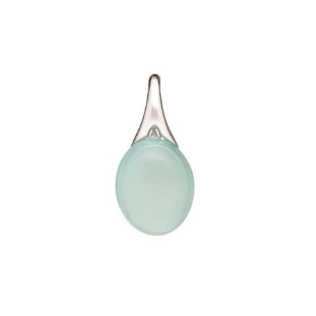 Pendant with natural oval aqua tinted agate, 925 silver, height 2.5 cm