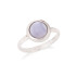 Anillo con ágata redonda de encaje azul natural, en plata 925 rodiada