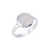 Ring met ronde natuurlijke rozenkwarts, in 925 gerhodineerd zilver