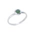 Anello con avventurina verde naturale tonda, in argento 925 rodiato
