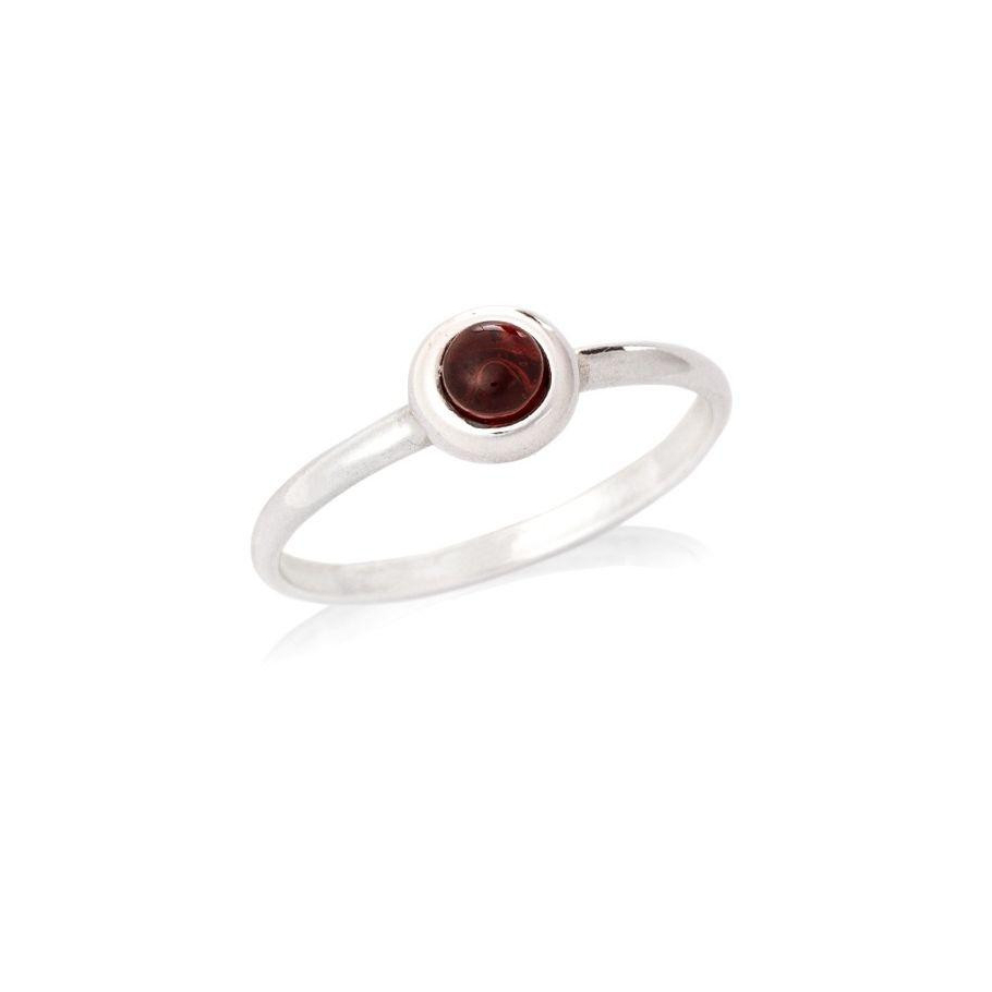 Bague En Argent 925 Avec Grenat Et Marcassite - Taille 51 - Style Cocktail - Occasion