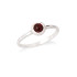 Ring mit rundem natürlichem roten Granat, aus 925er rhodiniertem Silber