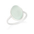 Bague avec agate aqua teintée naturelle, en argent rhodié 925