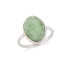 Anel com aventurina oval verde natural, em prata 925 banhada a ródio
