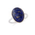 Anello con lapislazzuli blu naturale ovale, in argento 925 rodiato
