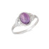 Ring mit ovalem natürlichem violettem Amethyst, aus gealtertem Silber 925