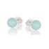Boucles d'oreilles avec agate aqua teintée naturelle, en argent rhodié 925