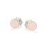 Orecchini a bottone con pallina di quarzo rosa naturale, in argento 925 rodiato