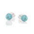 Boucles d'oreilles avec turquoise boule, en argent rhodié 925