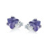 Boucles d'oreilles avec améthyste violette triangle, en argent rhodié 925