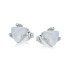 Triangle white moonstone earrings, in 925 rhodium silver