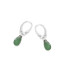 Orecchini con avventurina verde naturale, in argento 925 rodiato