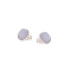 Stud earrings with round natural blue lace agate, in 925 rhodium silver