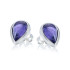 Natural purple amethyst drop earrings, in 925 rhodium silver