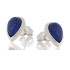 Boucles d'oreilles avec lapis-lazuli bleu naturel, en argent rhodié 925