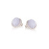 Clous d'oreilles avec agate blue lace naturelle ovale, en argent rhodié 925