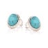 Cercei tip stud cu turcoaz oval, din argint invechit 925