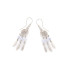 Clous d'oreilles avec agate blue lace naturelle ronde, en argent rhodié 925