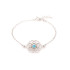 Flower of life bracelet with turquoise, in 925 rhodium silver, length 16+ 3 cm