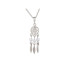 Collier avec agate blue lace ronde, en argent rhodié 925, longueur 42+3cm