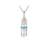 Collier avec turquoise ronde, en argent rhodié 925, longueur 42 + 3 cm