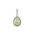 Pendentif goutte avec aventurine verte, en argent rhodié 925, hauteur 1,5+0,8 cm