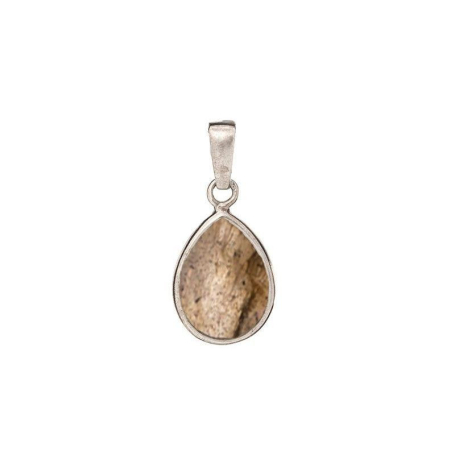 Ciondolo in Labradorite bianca incastonato in argento 925