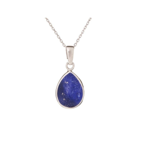 Colgante en forma de gota con lapislázuli azul, plata 925 rodiada, altura 1,5+0,8 cm
