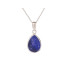 Ciondolo goccia con lapislazzuli blu, argento 925 rodiato, altezza 1,5+0,8 cm